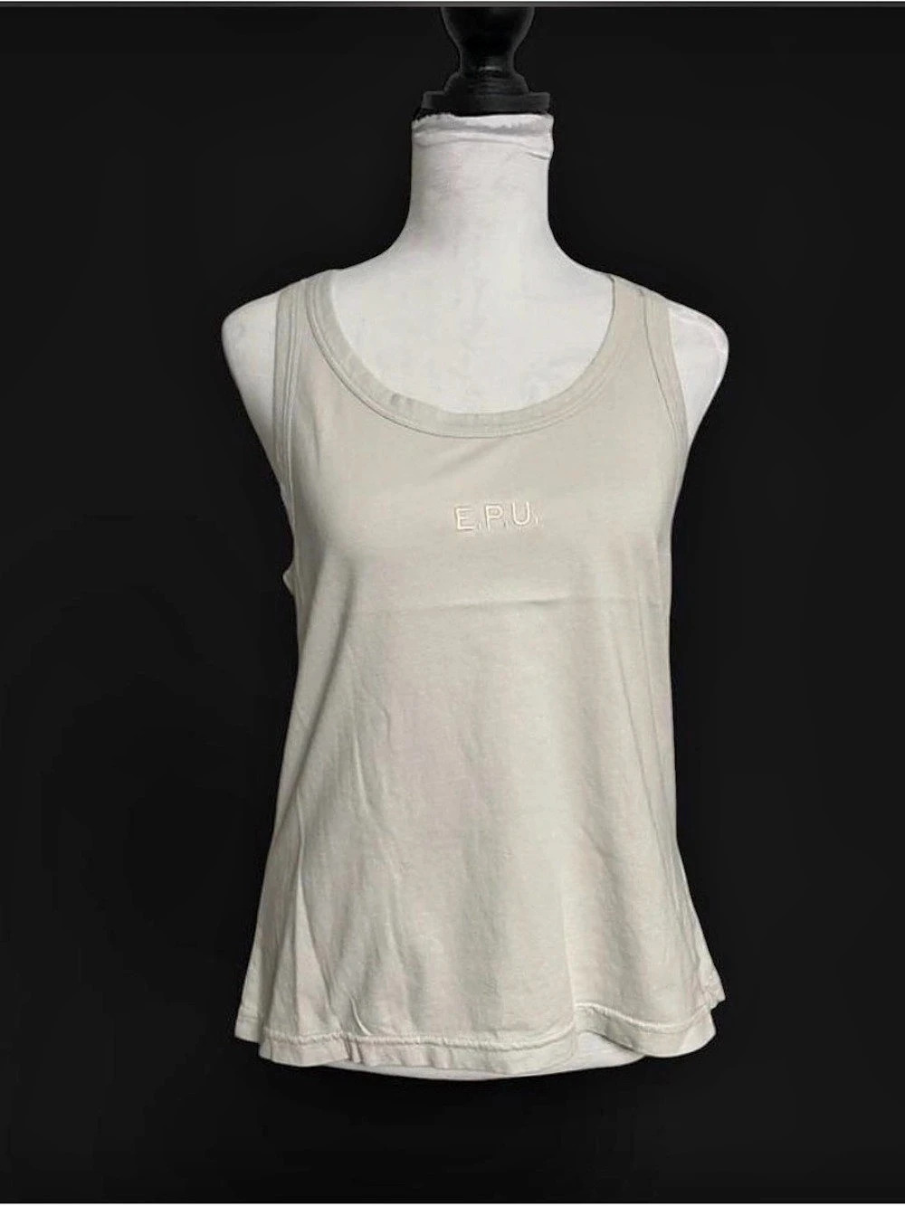 E.P.U. Women's Tank. Cotton Tank Top Cream Large